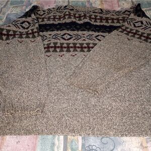 Vtg Trader Bay Mens Sweater XL Gray Crewneck Cotton/Acrylic Pullover